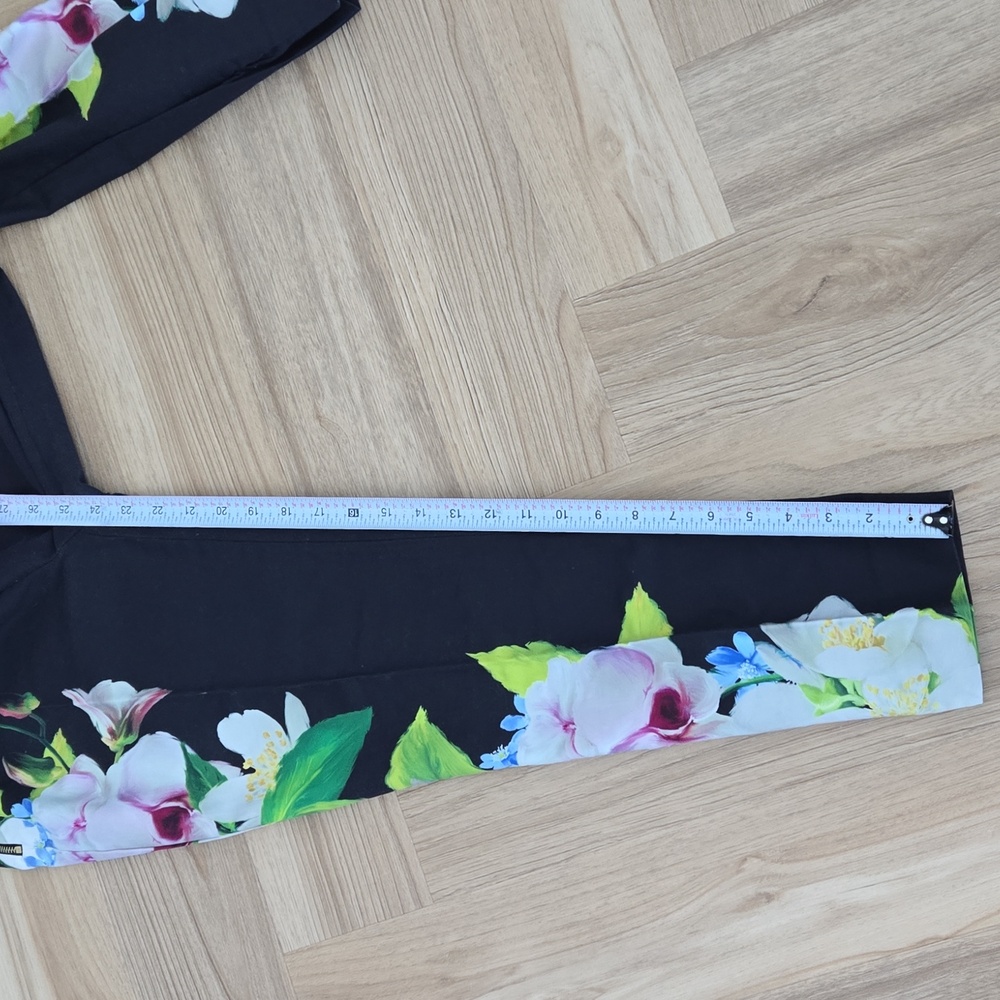 TED BAKER Galla Mirrored Forget Me Not Floral Black PANTS TB 2 US 4-6 - Picture 7 of 7